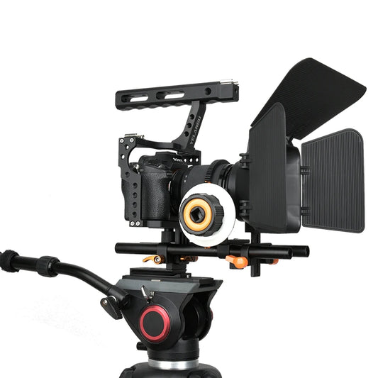 Kit Cage Rig YELANGU pour Sony A7S A7 A7R A72 A7RII A7SII A6000 A6500 A6300 avec Montures à Froid Double et Filets 1/4 Pouce