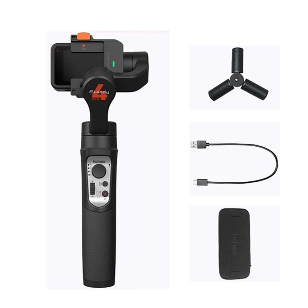 Hohem iSteady Pro 4 - Gimbal Stabilisateur 3-Axes pour Caméra d'Action (GoPro, Insta360, DJI OSMO, etc.)
