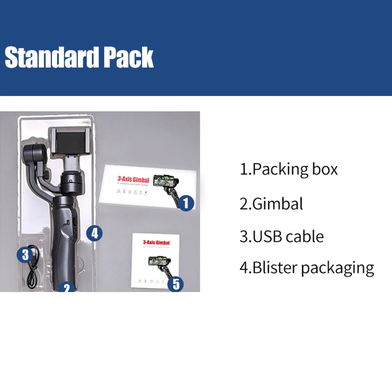 CYKE H4 Gimbal Stabilisateur 3-Axes pour Smartphone avec Suivi du Visage pour Vlog & Selfie Stick