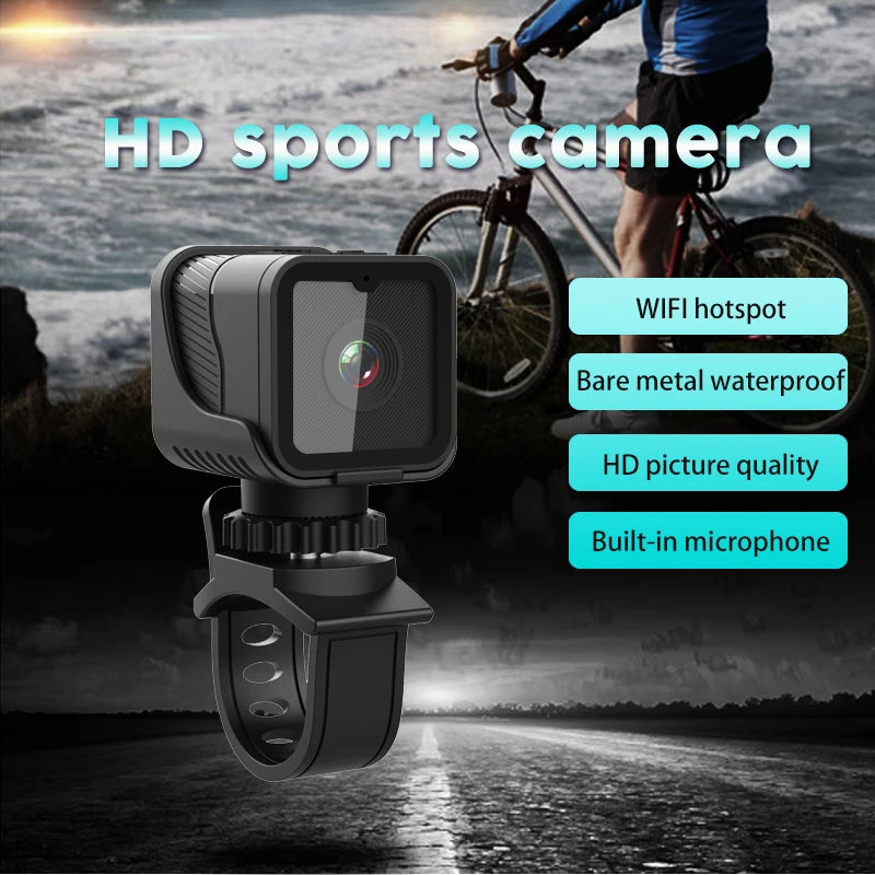Caméra Mini Sportive Haute Définition 1080p avec Wi-Fi Hotspot - Caméra Portable Étanche pour Moto et Vélo