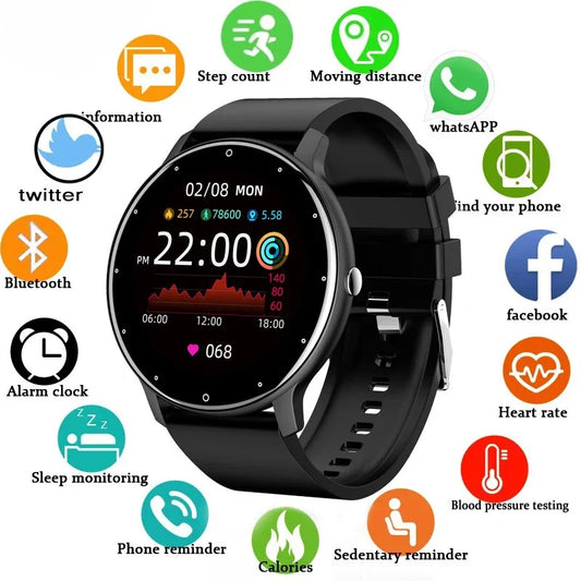 LIGE 2024 Montre Connectée Unisexe - Montre Sport et Fitness avec Suivi du Rythme Cardiaque, Résistante à l'Eau et Compatible Android/iOS