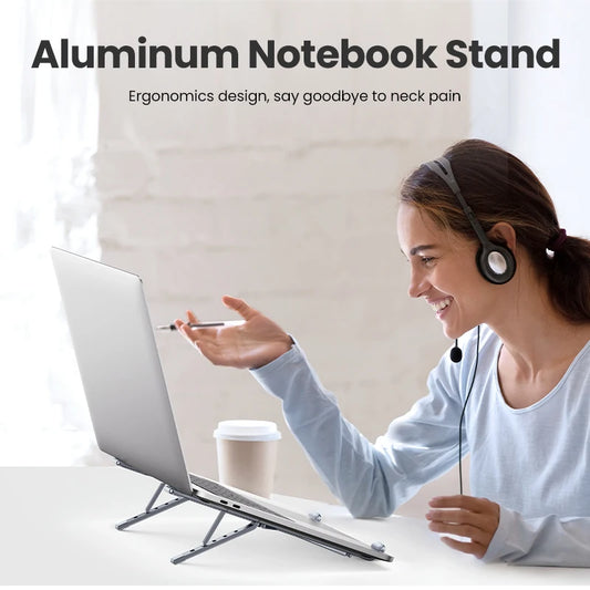 Support pour Ordinateur Portable UGREEN en Aluminium pour MacBook Air/Pro - Support Vertical Pliable pour Ordinateur Portable, MacBook Pro, Tablette et Téléphone