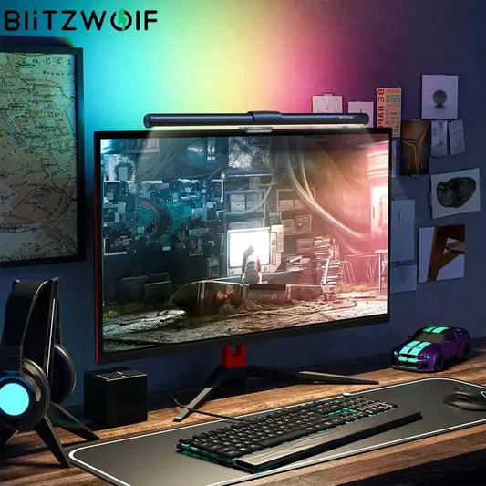 BlitzWolf RGB LED Desk Lamp – Lampe de Bureau RGB LED Dimmable pour Ordinateur et Protection des Yeux