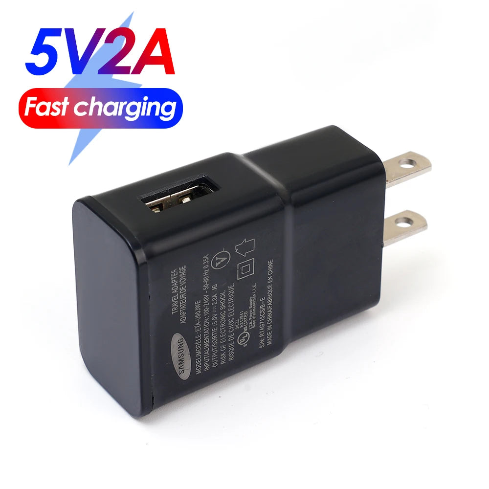 Chargeur USB de Voyage pour Samsung Galaxy S20, S9, S8, S7, S6, Note20, Note10, A73, A53 - Adaptateur Secteur EU/US 5V 2A