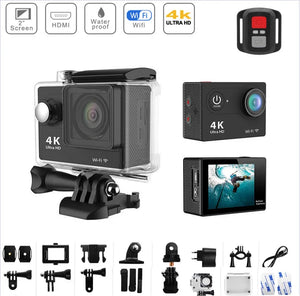 Caméra Sport Ultra HD 4K/30fps avec WiFi, Écran 2", 170° - Caméra Sous-Marine Étanche, Enregistrement Vidéo, Support Casque