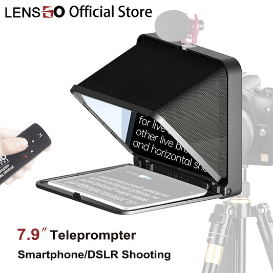 LENSGO TC7 Téléprompteur Professionnel - Accessoires de Photographie, Kit Studio Photo, Télécommande pour Caméra