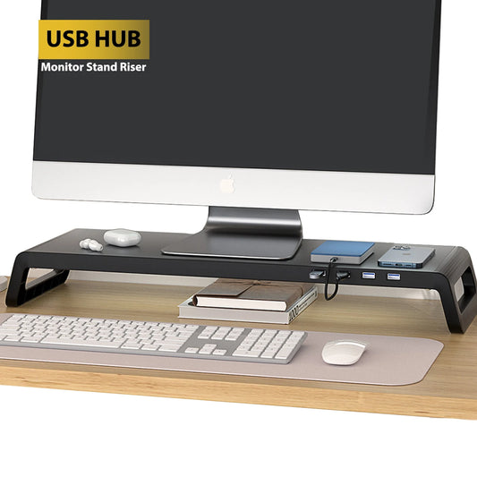 Support de Bureau pour Moniteur - Réduction de la Tension au Niveau du Cou, avec ou sans Hub USB 3.0, Organiseur de Bureau pour PC