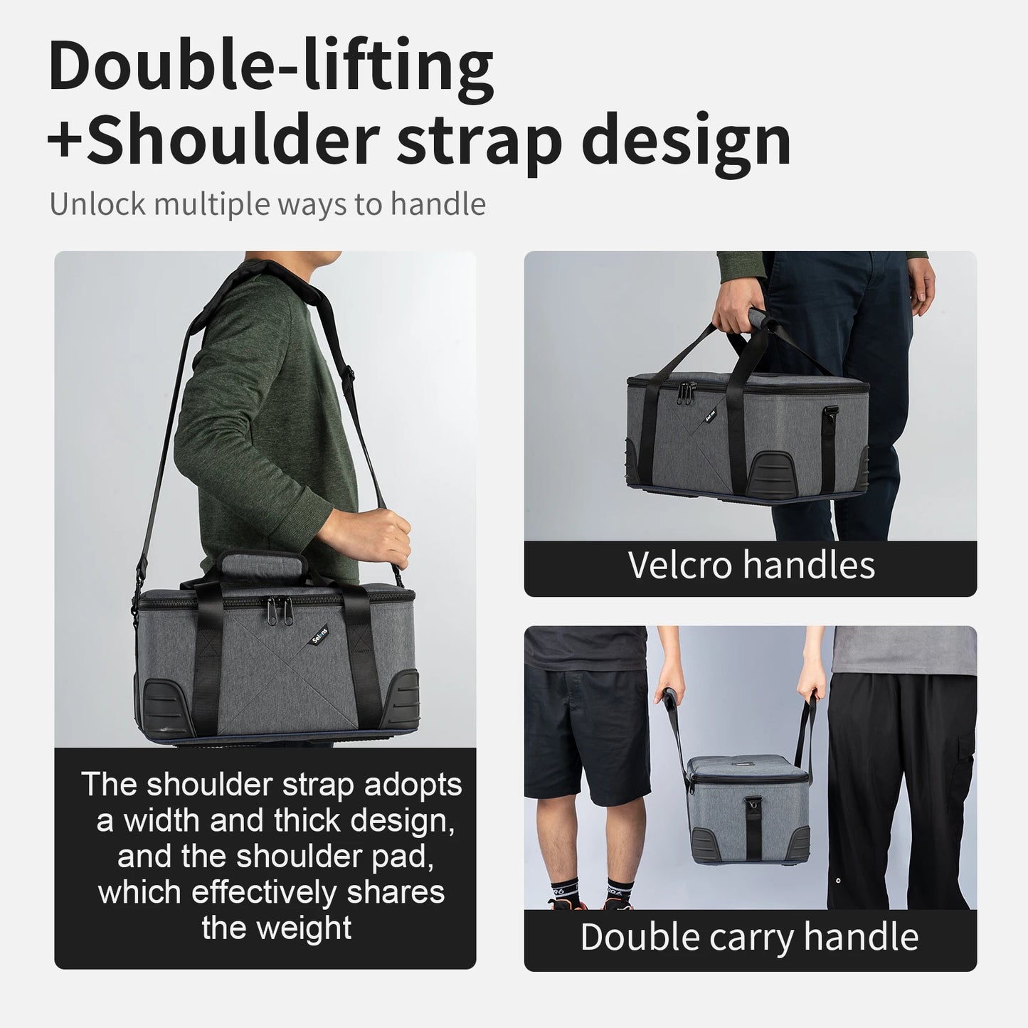 Selens Nouvelle Sacoche Imperméable à Fermeture Éclair pour Studio Photo - Kit d'Équipement Photographique - Sac à Liner Rigide de Haute Capacité pour Objectif et Appareil Photo