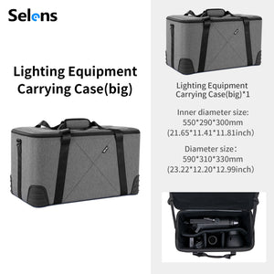 Selens Nouvelle Sacoche Imperméable à Fermeture Éclair pour Studio Photo - Kit d'Équipement Photographique - Sac à Liner Rigide de Haute Capacité pour Objectif et Appareil Photo