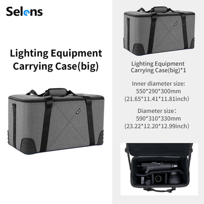 Selens Nouvelle Sacoche Imperméable à Fermeture Éclair pour Studio Photo - Kit d'Équipement Photographique - Sac à Liner Rigide de Haute Capacité pour Objectif et Appareil Photo