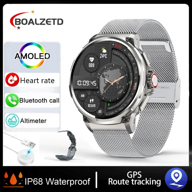 Montre Connectée Ultra HD 1.85 pouces - GPS, Appels Bluetooth, Suivi Santé et Sport - 710mAh - Compatible Huawei Xiaomi