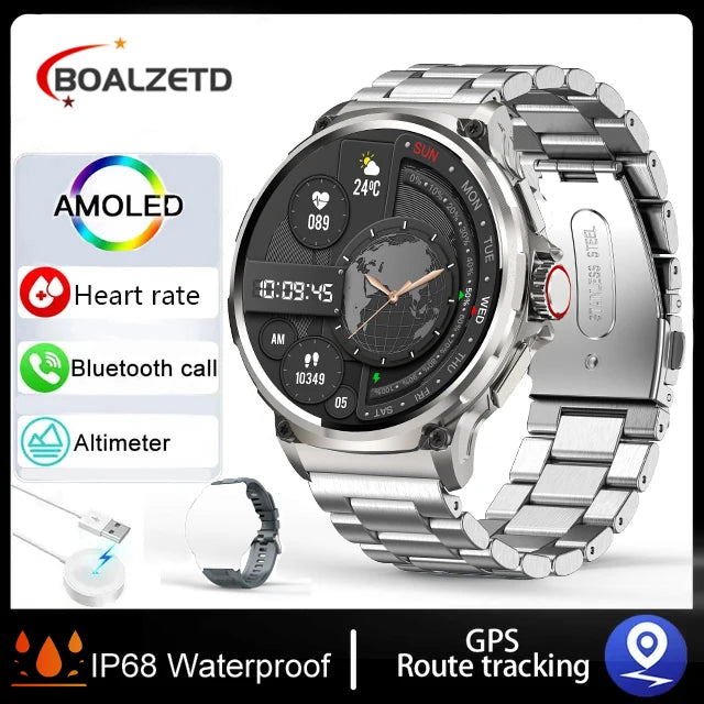 Montre Connectée Ultra HD 1.85 pouces - GPS, Appels Bluetooth, Suivi Santé et Sport - 710mAh - Compatible Huawei Xiaomi