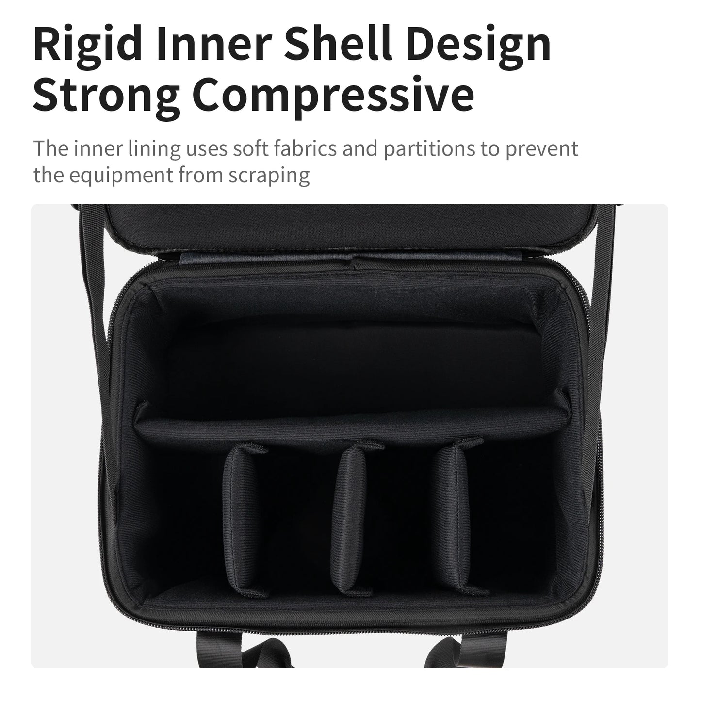 Selens Nouvelle Sacoche Imperméable à Fermeture Éclair pour Studio Photo - Kit d'Équipement Photographique - Sac à Liner Rigide de Haute Capacité pour Objectif et Appareil Photo