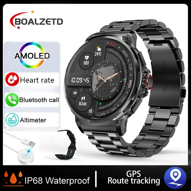 Montre Connectée Ultra HD 1.85 pouces - GPS, Appels Bluetooth, Suivi Santé et Sport - 710mAh - Compatible Huawei Xiaomi