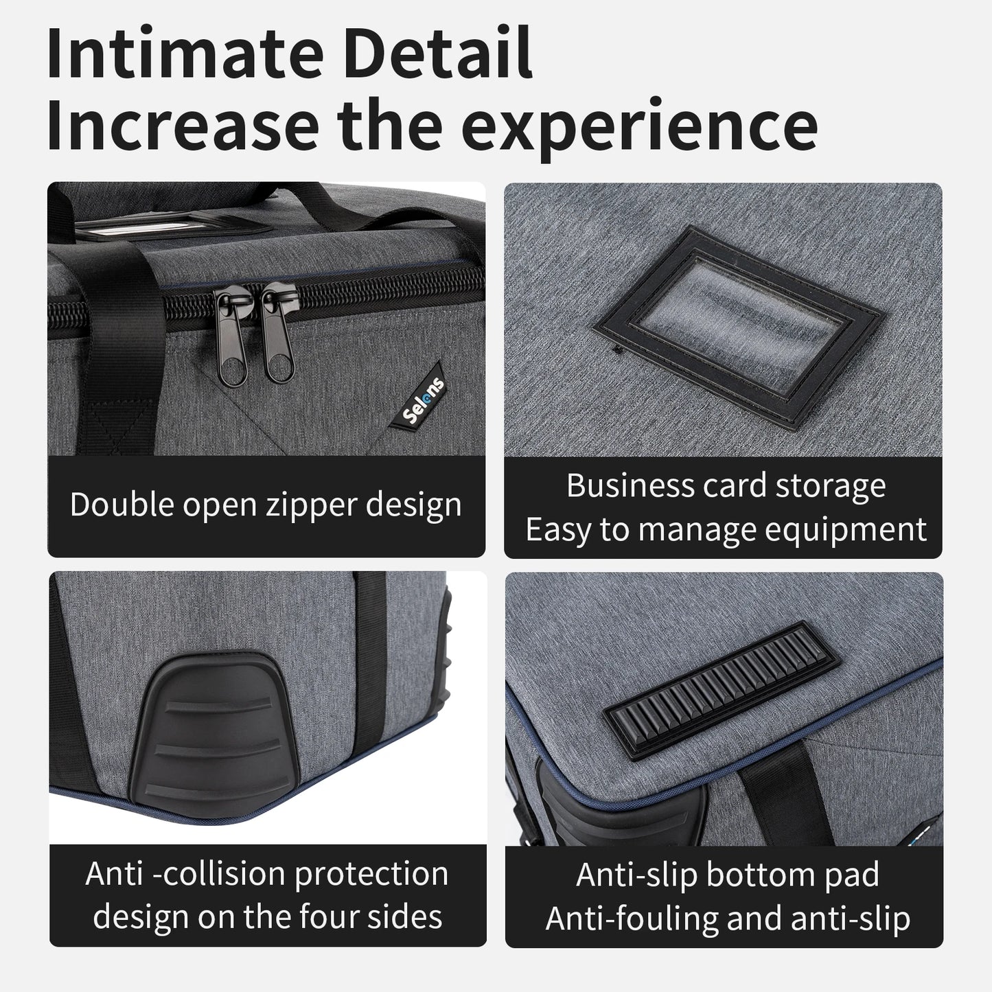 Selens Nouvelle Sacoche Imperméable à Fermeture Éclair pour Studio Photo - Kit d'Équipement Photographique - Sac à Liner Rigide de Haute Capacité pour Objectif et Appareil Photo